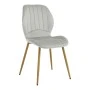 Chair Jelour pakoworld grey velvet with natural color metal leg 55x54,5x84,5cm