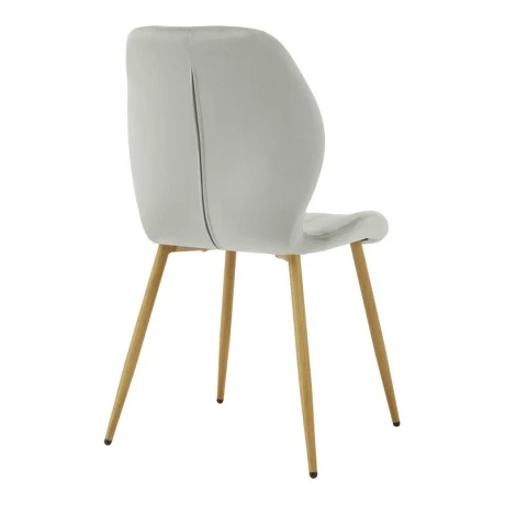 Chair Jelour pakoworld grey velvet with natural color metal leg 55x54,5x84,5cm
