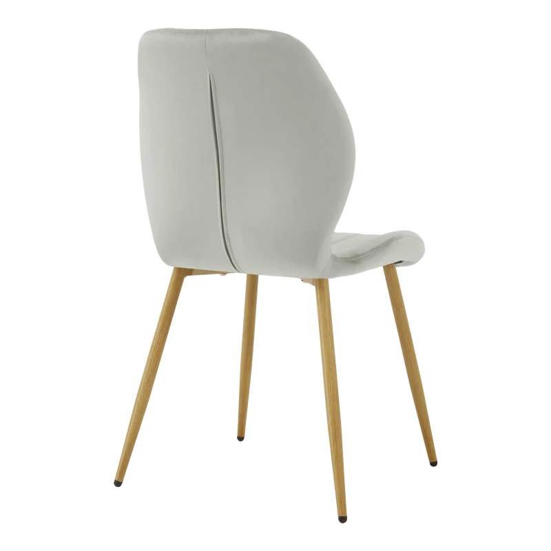 Chair Jelour pakoworld grey velvet with natural color metal leg 55x54,5x84,5cm