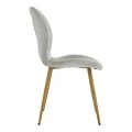 Chair Jelour pakoworld grey velvet with natural color metal leg 55x54,5x84,5cm