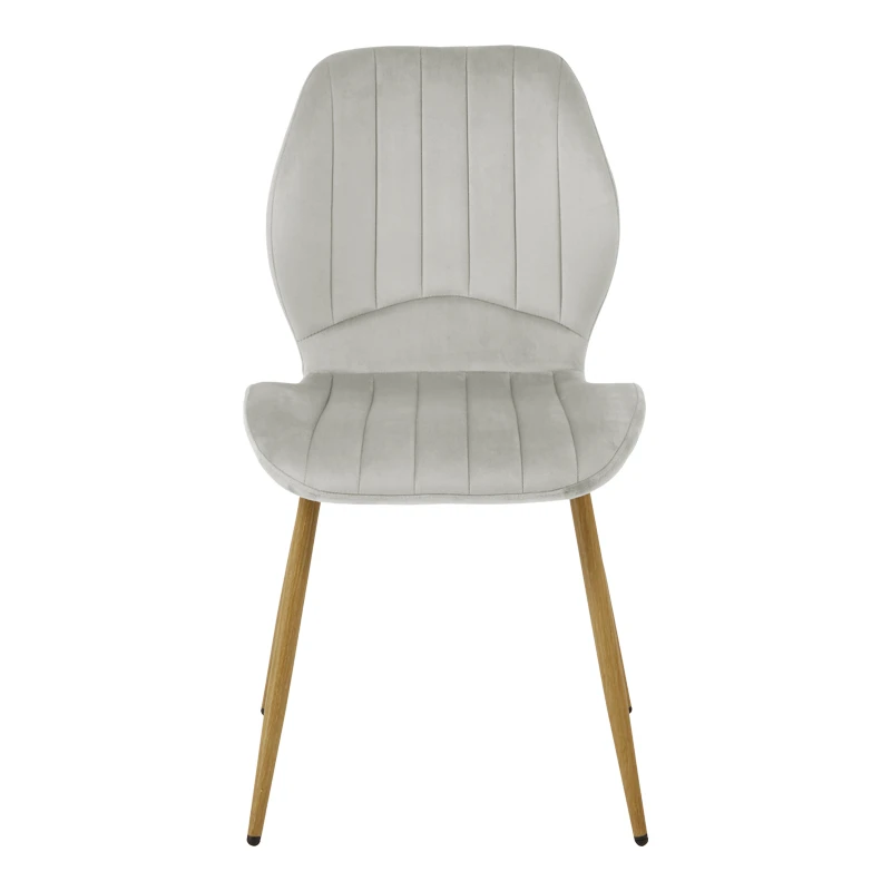 Chair Jelour pakoworld grey velvet with natural color metal leg 55x54,5x84,5cm