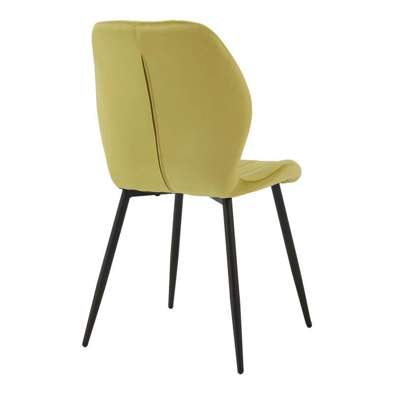Chair Jelour pakoworld yellow velvet with black metal leg 55x54,5x84,5cm