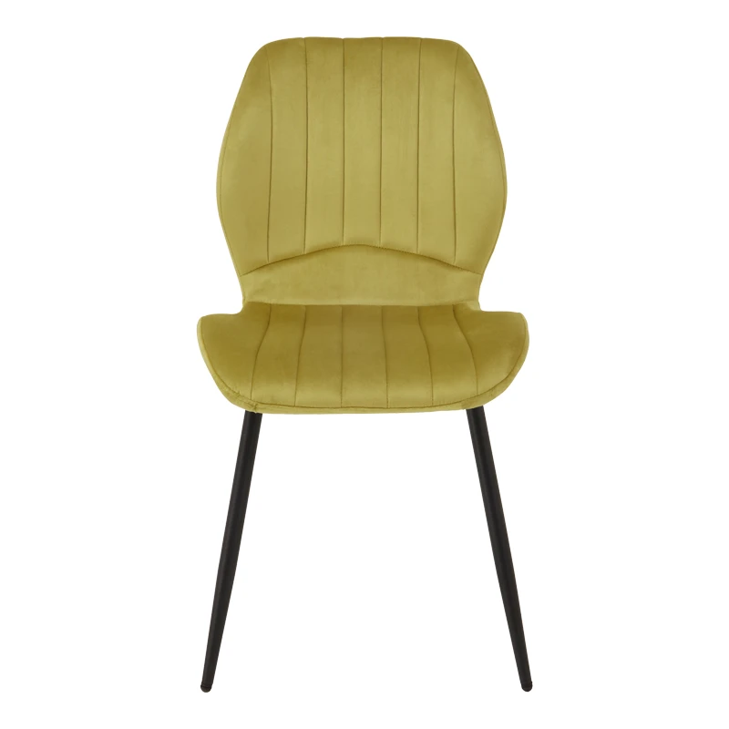 Chair Jelour pakoworld yellow velvet with black metal leg 55x54,5x84,5cm