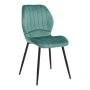 Chair Jelour pakoworld petrol velvet with black metal leg 55x54,5x84,5cm
