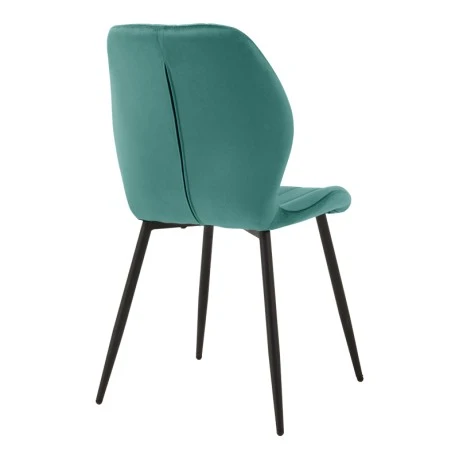 Chair Jelour pakoworld petrol velvet with black metal leg 55x54,5x84,5cm