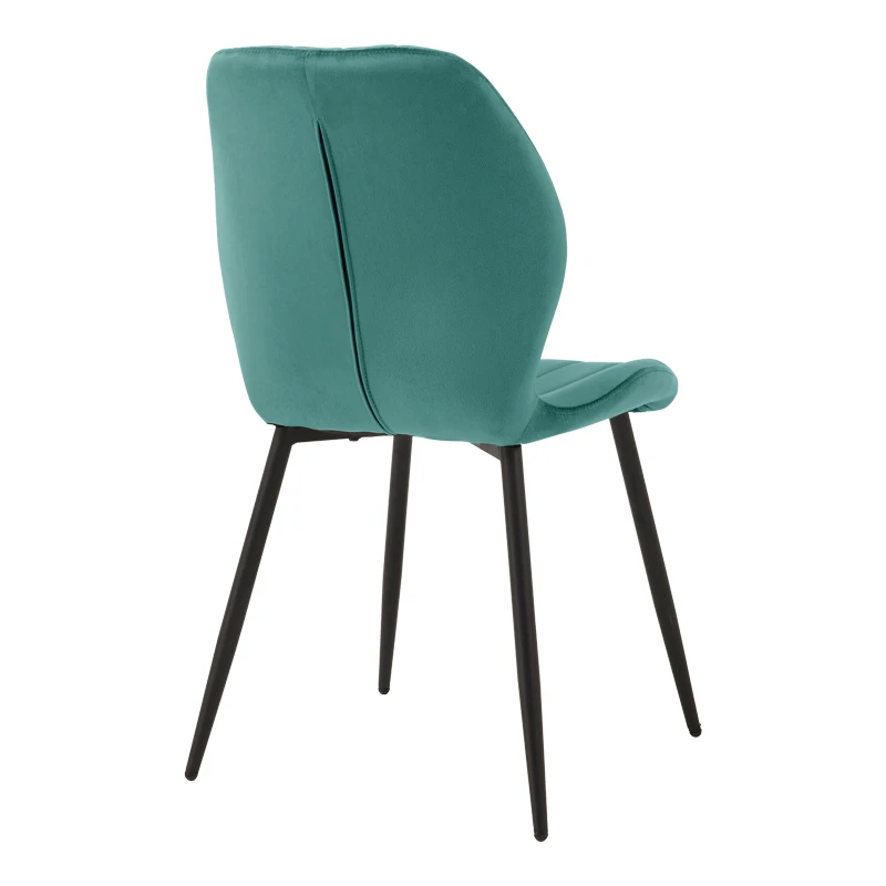 Chair Jelour pakoworld petrol velvet with black metal leg 55x54,5x84,5cm