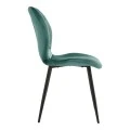 Chair Jelour pakoworld petrol velvet with black metal leg 55x54,5x84,5cm