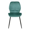 Chair Jelour pakoworld petrol velvet with black metal leg 55x54,5x84,5cm