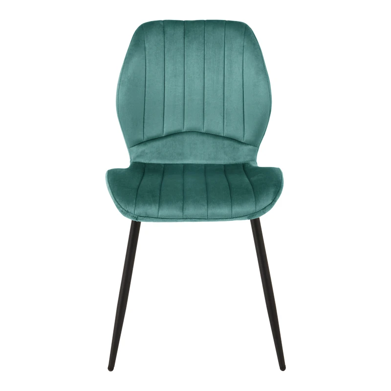 Chair Jelour pakoworld petrol velvet with black metal leg 55x54,5x84,5cm