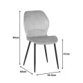 Jelour pakoworld velvet chair in pistachio shade 46.5x60x84cm