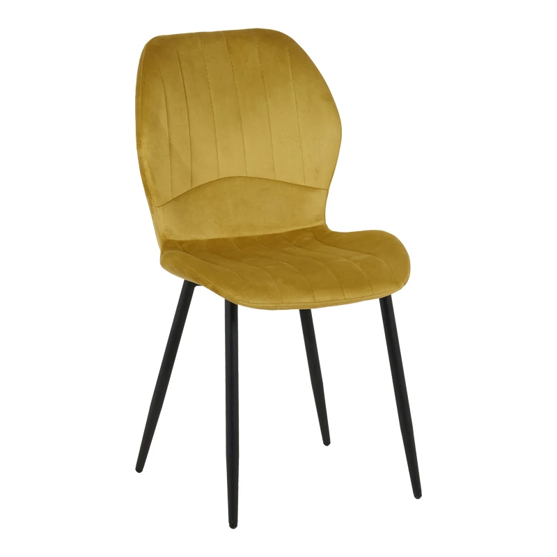 Jelour pakoworld velvet chair in yellow shade 46.5x60x84cm