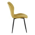 Jelour pakoworld velvet chair in yellow shade 46.5x60x84cm