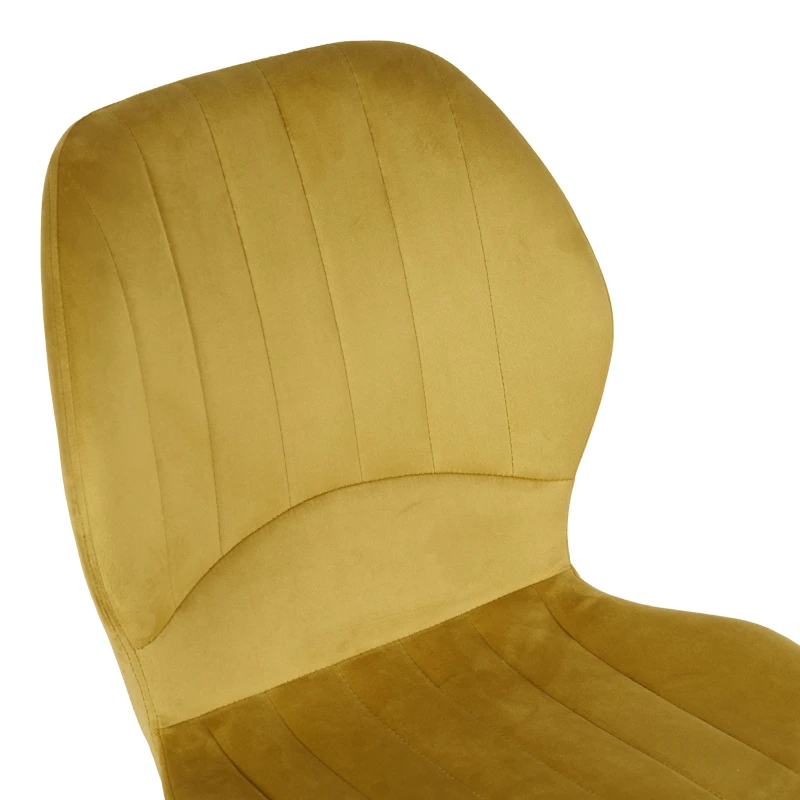 Jelour pakoworld velvet chair in yellow shade 46.5x60x84cm