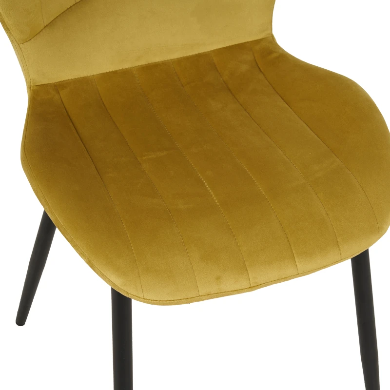 Jelour pakoworld velvet chair in yellow shade 46.5x60x84cm