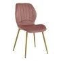 Chair Jelour pakoworld dusty rose velvet with natural color metal leg 55x54,5x84,5cm