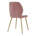 Chair Jelour pakoworld dusty rose velvet with natural color metal leg 55x54,5x84,5cm