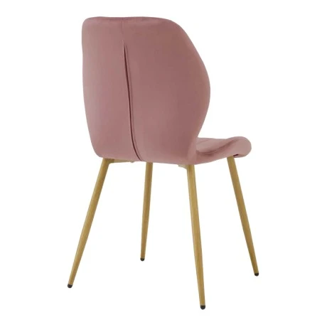 Chair Jelour pakoworld dusty rose velvet with natural color metal leg 55x54,5x84,5cm