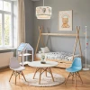 Julita chair for children pakoworld PP blue pp and natural beech wood 35x31x57.5cm