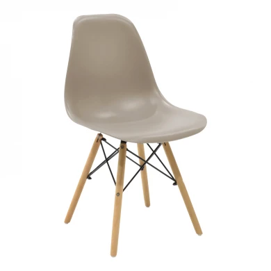 Καρέκλα Julita pakoworld PP cappuccino με φυσικό πόδι 46x52x80εκ