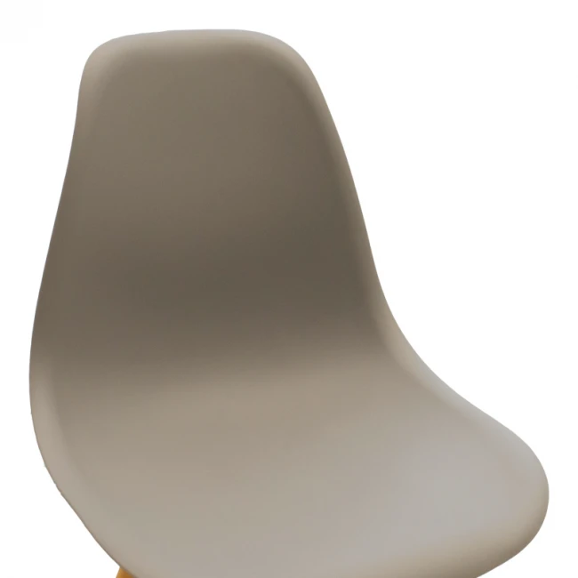 Καρέκλα Julita pakoworld PP cappuccino με φυσικό πόδι 46x52x80εκ