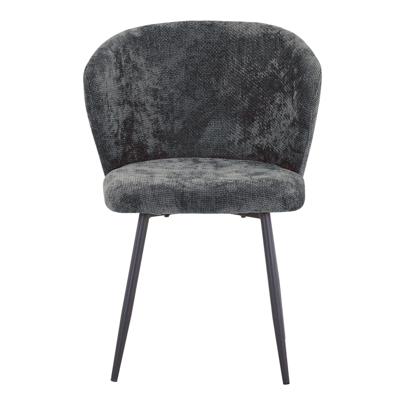 Karg pakoworld chair grey fabric-leg black metal 57x62x80cm