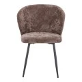 Chair Karg pakoworld brown fabric-leg black metal 57x62x80cm