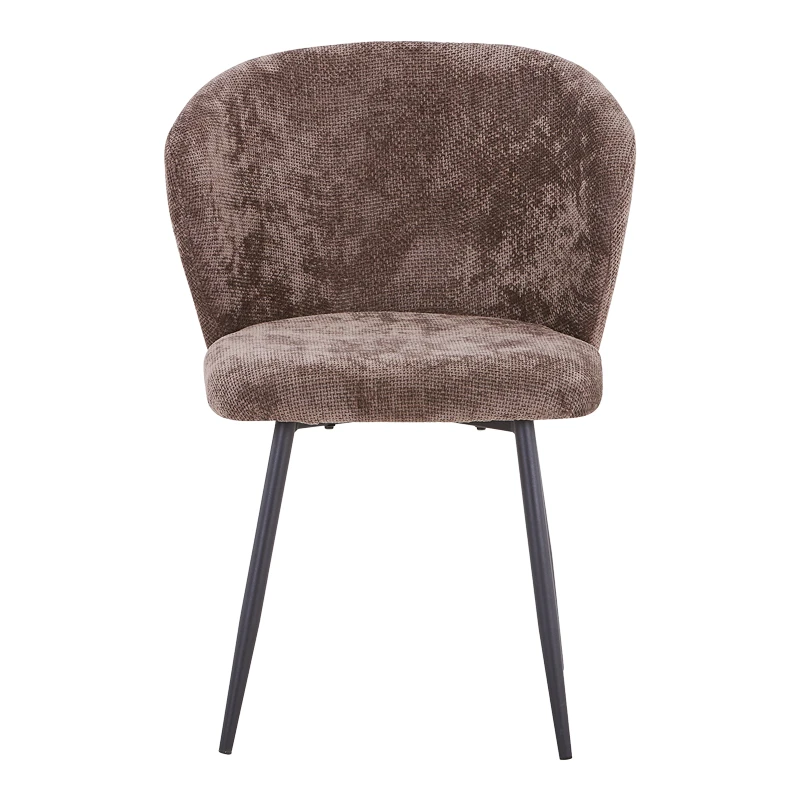 Chair Karg pakoworld brown fabric-leg black metal 57x62x80cm