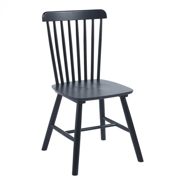 Melia pakoworld rubberwood chair in black shade 45x51x87cm
