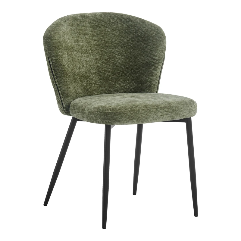Chair Mercy pakoworld olive green fabric with black metal leg 57x60.5x79cm