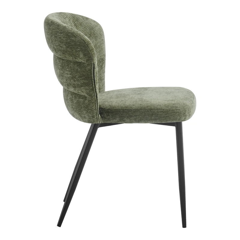 Chair Mercy pakoworld olive green fabric with black metal leg 57x60.5x79cm
