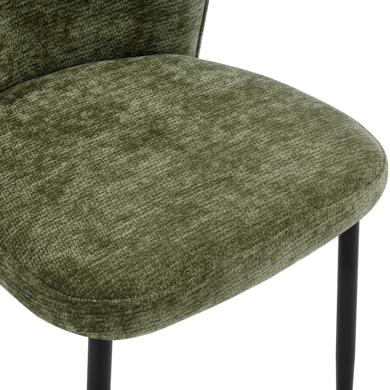 Chair Mercy pakoworld olive green fabric with black metal leg 57x60.5x79cm