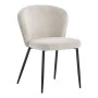 Chair Mercy pakoworld beige fabric with black metal leg 57x60.5x79cm
