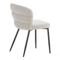 Chair Mercy pakoworld beige fabric with black metal leg 57x60.5x79cm