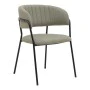 Armchair Morel pakoworld grey fabric-black metal leg 55x55x76cm
