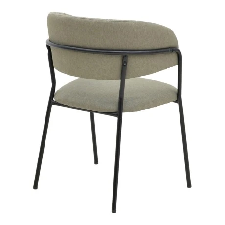 Armchair Morel pakoworld grey fabric-black metal leg 55x55x76cm