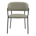 Chair Morel pakoworld grey fabric-black metal leg 55x55x76cm