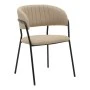 Armchair Morel  pakoworld beige fabric- black metal leg 55x55x76cm