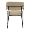 Καρέκλα Morel pakoworld μπεζ ύφασμα-πόδι μαύρο μέταλλο 55x55x76εκ