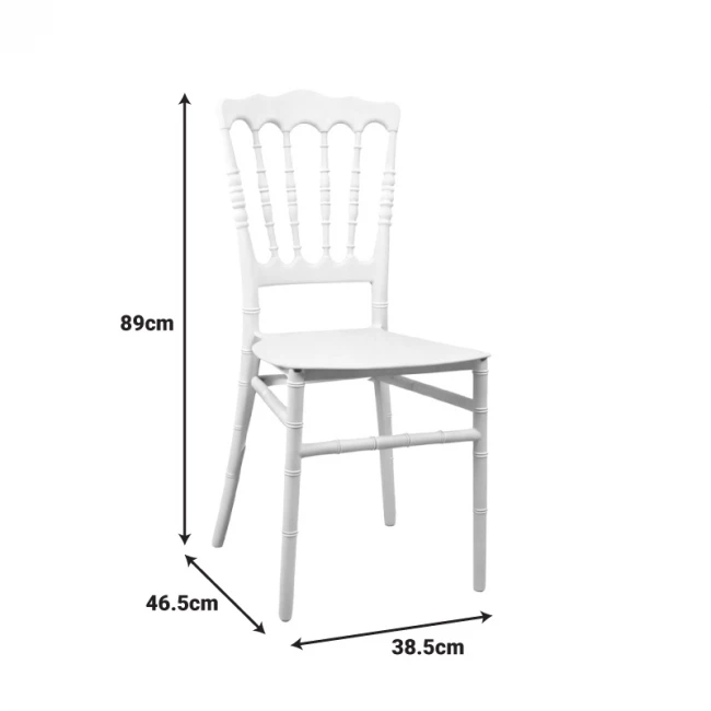 Napoleon chair pakoworld pp white 38.5x46.5x89cm