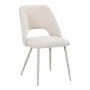 Chair Nelda pakoworld cream velvet fabric with metal cream color leg 44x58x82cm