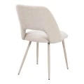 Chair Nelda pakoworld cream velvet fabric with metal cream color leg 44x58x82cm