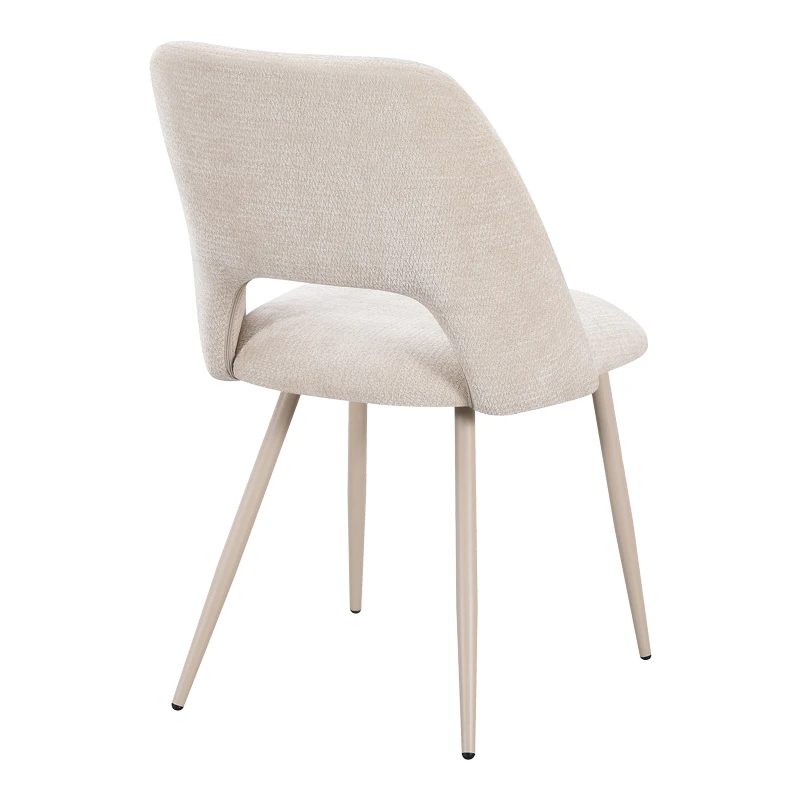 Chair Nelda pakoworld cream velvet fabric with metal cream color leg 44x58x82cm