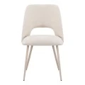 Chair Nelda pakoworld cream velvet fabric with metal cream color leg 44x58x82cm