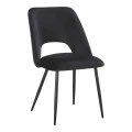 Chair Nelda pakoworld black velvet fabric with metal black color leg 44x58x82cm