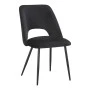 Chair Nelda pakoworld black velvet fabric with metal black color leg 44x58x82cm