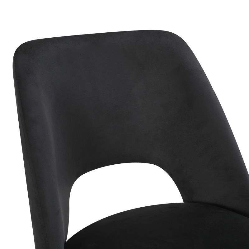 Chair Nelda pakoworld black velvet fabric with metal black color leg 44x58x82cm