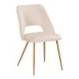 Chair Nelda pakoworld beige velvet fabric with metal natural color leg 44x58x82cm