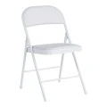 Foldable chair Niro pakoworld pu-metal in white color 46x46x79cm