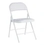 Foldable chair Niro pakoworld pu-metal in white color 46x46x79cm