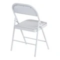 Foldable chair Niro pakoworld pu-metal in white color 46x46x79cm